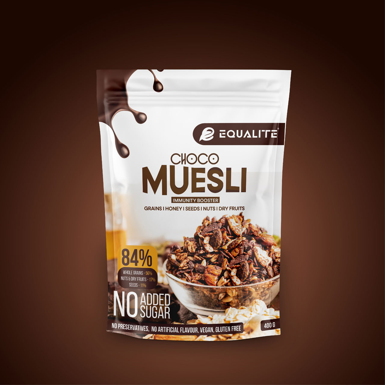 Muesli 3 types chocolate 750g - Solgio